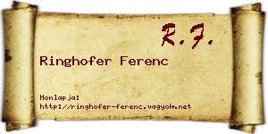Ringhofer Ferenc névjegykártya